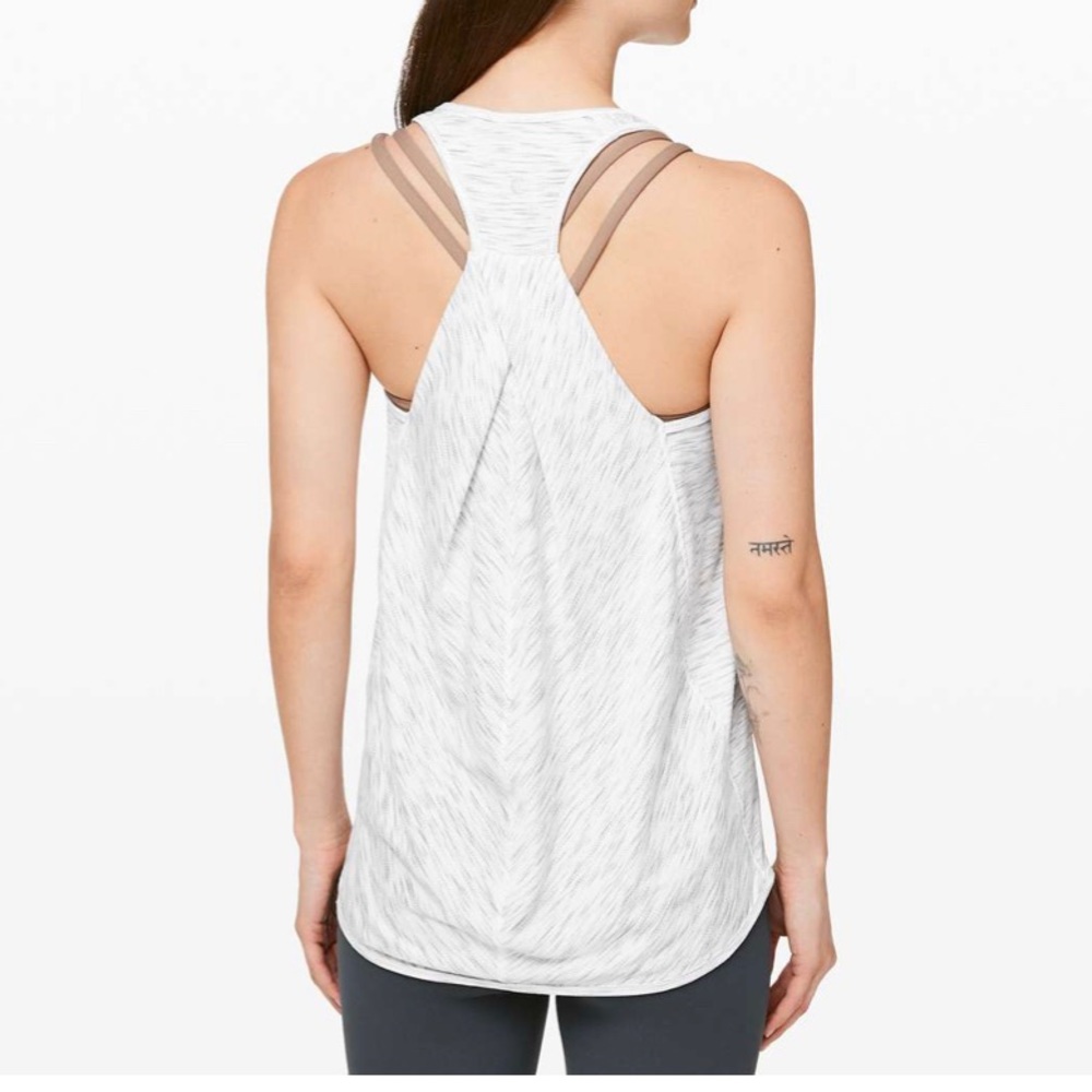 Lululemon Essential Tank Tiger Space Dye Hail White